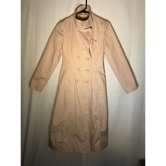 Freddi Gail Woman's Trench Coat Size 7 Double-Breasted Beige Collared Travel - Picture 8 of 13